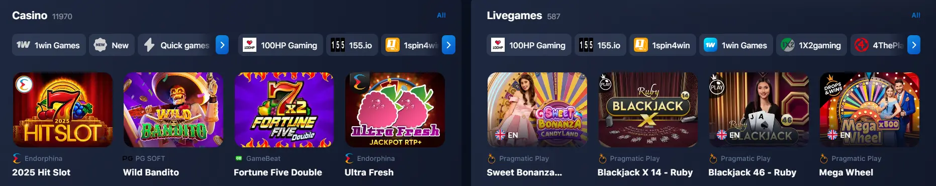 1win livegames