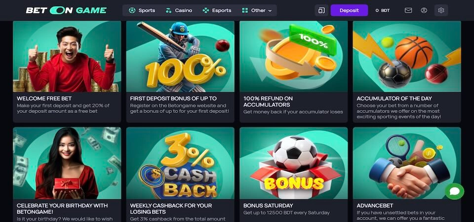 Bonuses and Promotions at BetOnGame