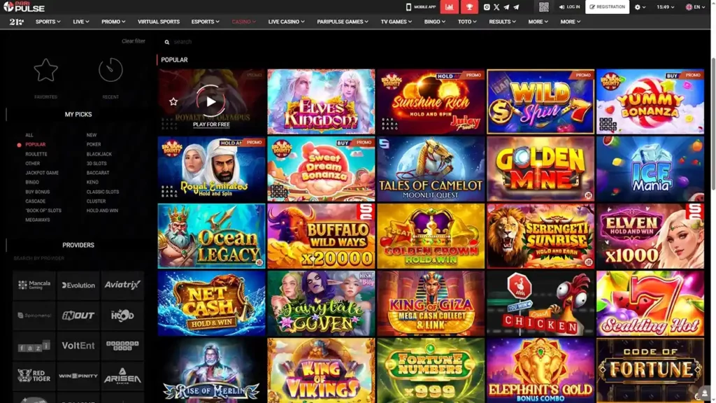 Popular Casino Games at PariPulse